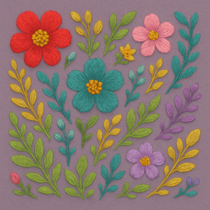 PANEL VYŠÍVANÉ KYTIČKY FIALKOVÉ