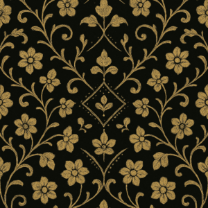 PANEL ZLATÉ ORNAMENTY NA ČERNÉ 3