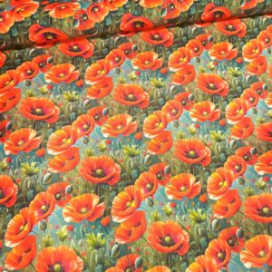 Kočárkovina Vlčí máky na zelené