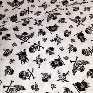 Plátno Černé lebky na bílé