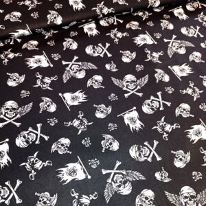 Plátno Bílé lebky na černé