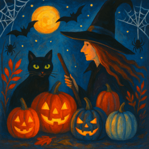 PANEL HALLOWEEN DÝNĚ S ČARODEJNICÍ