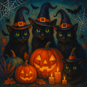 PANEL KOČKY S KLOBOUKY A DÝNĚ