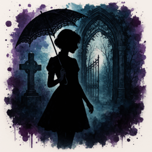 PANEL GOTHIC DÍVKA S DEŠTNÍKEM