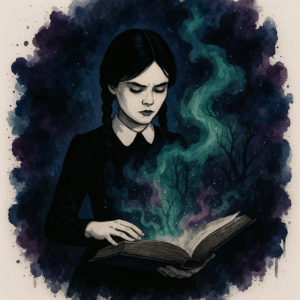 PANEL GOTHIC DÍVKA S KNIHOU