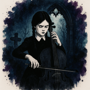 PANEL GOTHIC DÍVKA S VIOLONCELLEM