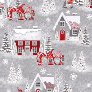 Vaflovina  Skřítci a domečky červená