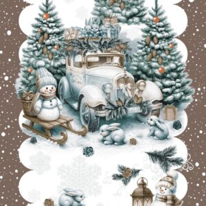 Běhoun Vánoční auto se sněhuláky