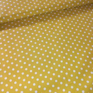 Plátno Bílé puntíky na žluté, velikost puntíku 0,5cm