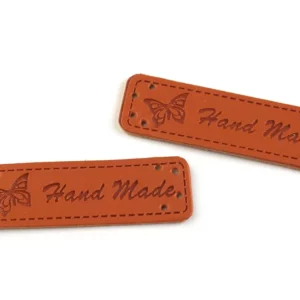 Koženkový štítek HAND MADE koňak