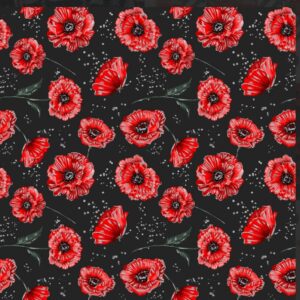 Kočárkovina Vlčí máky na černé 2