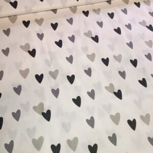 Plátno Šedá srdíčka na bílé