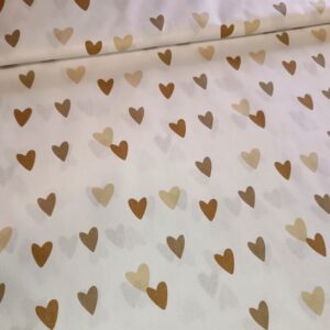 Plátno Béžová srdíčka na bílé