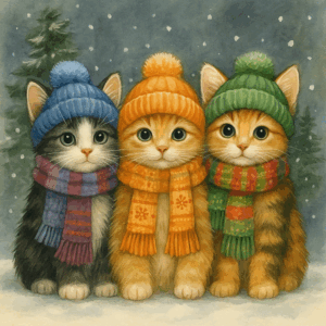 PANEL KOČKY V ŠÁLE A ČEPICI