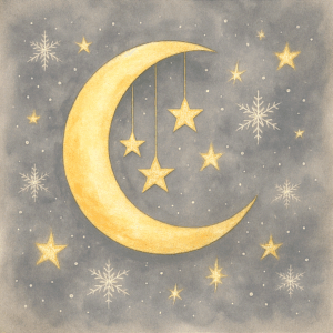 PANEL MĚSÍC A HVĚZDY NA ŠEDÉ