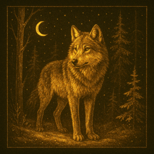 PANEL NOČNÍ LES - VLK