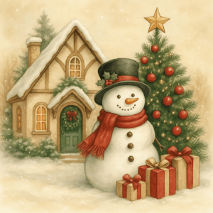 PANEL SNĚHULÁK PŘED DOMEM