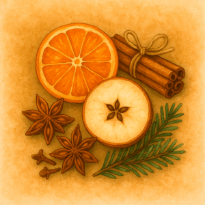 PANEL VÁNOČNÍ JABLKO, POMERAČ A KOŘENÍ