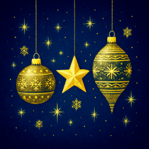 PANEL VÁNOČNÍ OZDOBY NA MODRÉ