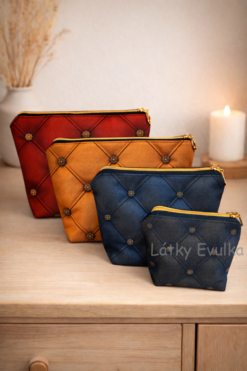 PANEL KOSMETICKÁ TAŠTIČKA - JEANS KYTIČKY - Obrázek 3