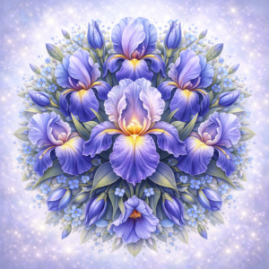 PANEL KVĚTINOVÁ MANDALA - KOSATEC