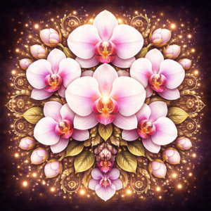 PANEL KVĚTINOVÁ MANDALA - ORCHIDEJ