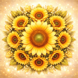 PANEL KVĚTINOVÁ MANDALA - SLUNEČNICE