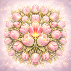 PANEL KVĚTINOVÁ MANDALA - TULIPÁN 1