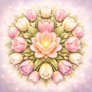 PANEL KVĚTINOVÁ MANDALA - TULIPÁN 2