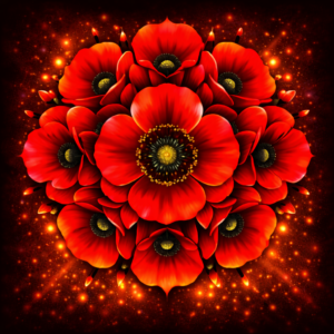 PANEL KVĚTINOVÁ MANDALA - VLČÍ MÁK