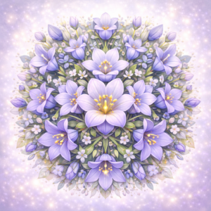 PANEL KVĚTINOVÁ MANDALA - ZVONEČKY