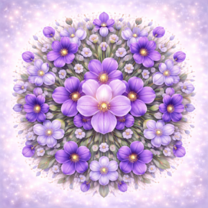 PANEL KVĚTINOVÁ MANDALA - FIALKY 1