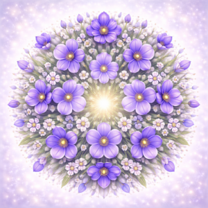 PANEL KVĚTINOVÁ MANDALA - FIALKY 2