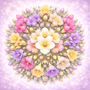 PANEL KVĚTINOVÁ MANDALA - FRÉZIE