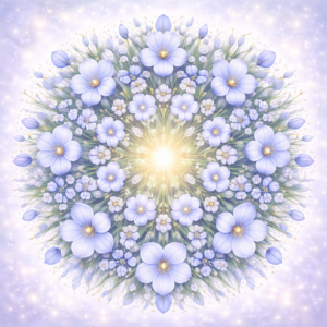 PANEL KVĚTINOVÁ MANDALA - LEN