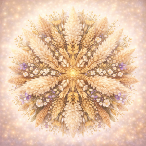 PANEL KVĚTINOVÁ MANDALA - PAMPOVÁ TRÁVA