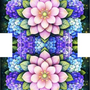 PANEL KOSMETICKÁ TAŠTIČKA - KVĚTINOVÁ MANDALA – HORTENZIE