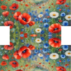 PANEL KOSMETICKÁ TAŠTIČKA - VLČÍ MÁKY, KOPRETINY A CHRPA