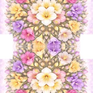 PANEL KOSMETICKÁ TAŠTIČKA - KVĚTINOVÁ MANDALA – FRÉZIE