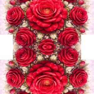 PANEL KOSMETICKÁ TAŠTIČKA - KVĚTINOVÁ MANDALA – ČERVENÁ RŮŽE