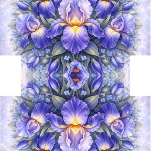 PANEL KOSMETICKÁ TAŠTIČKA - KVĚTINOVÁ MANDALA – KOSATEC