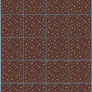 PANEL PEXESO - ZADNÍ STRANA - BAREVNÉ PUNTÍKY NA HNĚDÉ