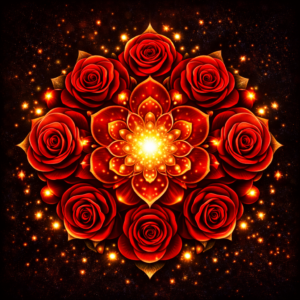 PANEL MANDALA S RŮŽEMI