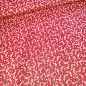 Plátno Bílé větvičky na červené