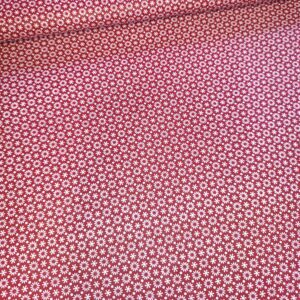 Plátno Bílé kvítečky na bordó