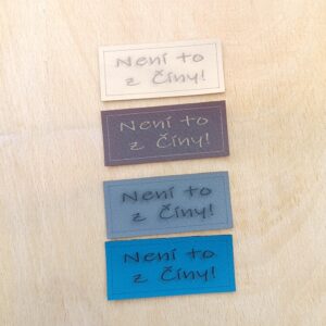 Koženkový štítek "Není to z Číny!"