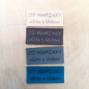 Koženkový štítek "OD MAMINKY ušito s láskou"