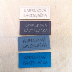 Koženkový štítek "KABELKOVÁ ZÁVISLAČKA"