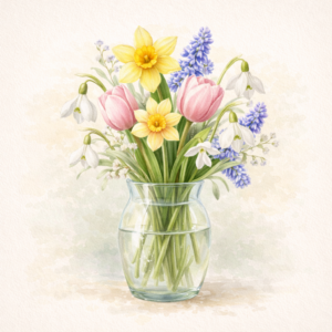 PANEL JARNÍ KVĚTINY VE VÁZE