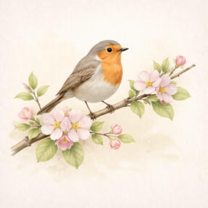 PANEL PTÁČEK NA KVETOUCÍ VĚTVI